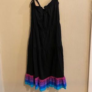 Vintage black dress with ribbon detail hem